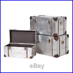 Industrial Aluminium Style Storage Chest / Blanket Box / Trunk / Table