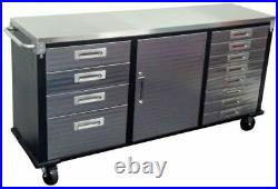 Industrial Work Bench Tool Box Roller Cabinet Workbench 12 Drawer Chest Storage
