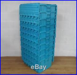 JOB LOT 10 x Buckhorn Large Blue Attached Lid Stacking/Nesting Storage Boxes