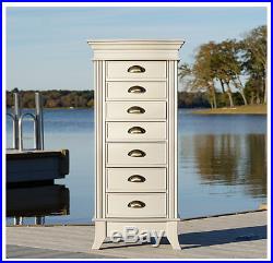 Jewelry Armoire White Mirrored Box Tall Wood Large Cabinet Stand Storage Chest