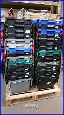 Job Lot 30x Large Stackable Heavy Duty Tea Crates Containers with Flaps 80L