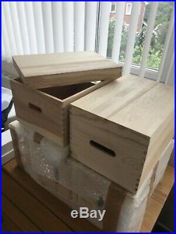 Joblot of 20 x Large Quality Pine Wooden Crates Box With Lids