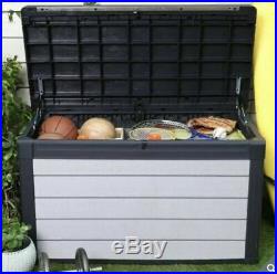 Keter 380 Litre Outdoor Storage Box Bench Seat Garden Chest Large Weather Proof