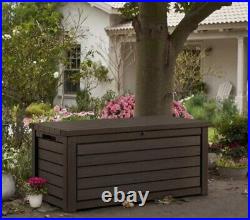 Keter Extra Large Brown Wood Effect Outdoor Garden Storage Box Container Unit