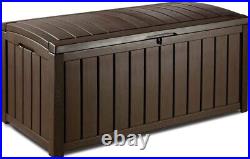 Keter Glenwood 390L Outdoor Garden Storage Box Garden Furniture Brown