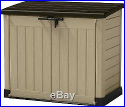 Keter Large Outdoor Garden Patio Tool Storage Box Utility Bin Cabinet Cupboard