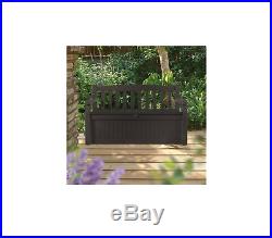 Keter Large Outdoor Plastic Garden Furniture Storage Bench Box Chest Store Tool