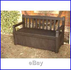 Keter Large Outdoor Plastic Garden Furniture Storage Bench Box Chest Store Tool