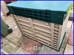 Keter Large Plastic Garden Outdoor Storage Box/Shed Lockable Beige/Green