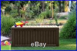 Keter Rockwood Huge Plastic Garden Storage Deck Box 570 L Capacity XL Outdoor