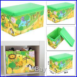 Kids Children Large Zoo/jungle LID Storage Toy Box Girls Boys Book Tidy Chest