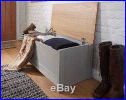 Kids Toy Large Storage Box Home Wooden Bedroom Trunk Modern Organizer Chest Grey