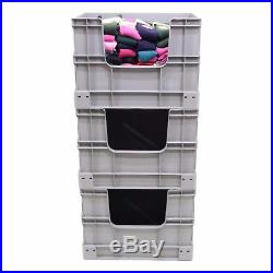 LARGE 20 x 90 Litre Open Side Grey Plastic Euro Storage Container Boxes Box Bins