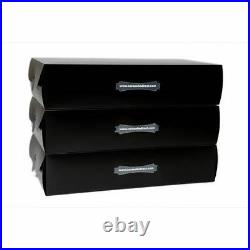 LARGE BLACK STORAGE BOX Organiser Plastic Stackable 53x29x12cms UK SELLER 1184