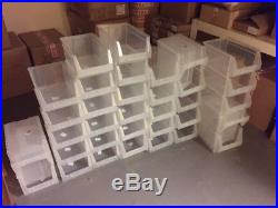 LARGE Job lot x48 Clear Plastic Part Bins Home Garage Warehouse Storage