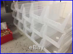 LARGE Job lot x48 Clear Plastic Part Bins Home Garage Warehouse Storage