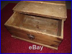 LARGE Old Antique Pine Chest, Blanket Box, Wooden Storage Trunk, Coffee Table