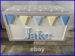 LARGE Personalised Wooden Toy Box Storage Bespoke Chest Customised