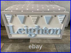 LARGE Personalised Wooden Toy Box Storage Bespoke Chest Customised