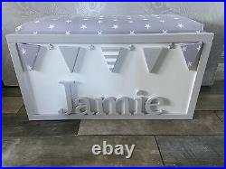 LARGE Personalised Wooden Toy Box Storage Bespoke Chest Customised