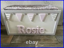 LARGE Personalised Wooden Toy Box Storage Bespoke Chest Customised