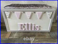 LARGE Personalised Wooden Toy Box Storage Bespoke Chest Customised