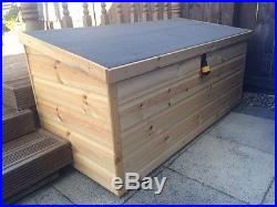 LARGE SIZE Timber wooden Garden store 5ftX3ftX3ft DECK BOX
