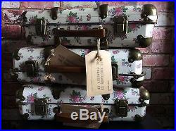 Large Vintage Floral Red Blue Suitcase Storage Box Toy Cosmetics Home Decor Gift
