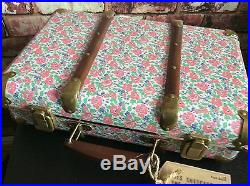Large Vintage Floral Red Blue Suitcase Storage Box Toy Cosmetics Home Decor Gift