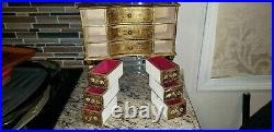 LARGE Vintage Florentine Italian Gold Gilt Wood Jewelry Storage Box NINE DRAWERS