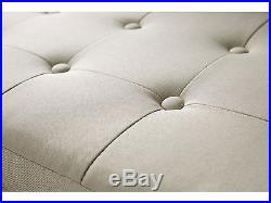 Luxurious Cream Verona Large Upholstered Fabric Storage & Seating Box Solid Legs