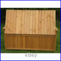 Large 2 Seater Storage Bench Garden Furniture Wooden Cushion Box Waterproof Deck