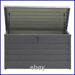 Large 350 Ltr Metal Garden Storage Box Utility Chest Cushion Shed Outdoor Patio