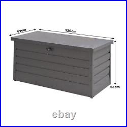 Large 350 Ltr Metal Garden Storage Box Utility Chest Cushion Shed Outdoor Patio