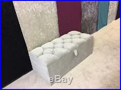 Large 40 Inch Manhattan (naples) Silver, Toy Storage, Blanket Box And Footstool