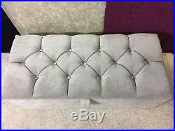 Large 40 Inch Manhattan (naples) Silver, Toy Storage, Blanket Box And Footstool