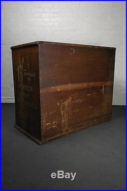 Large Antique Laundry Storage Chest Box Trunk Advertising Display Furniture