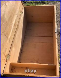 Large Antique Pine Chest with Two Drawers / Blanket Box