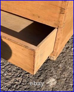 Large Antique Pine Chest with Two Drawers / Blanket Box