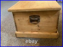 Large Antique Victorian Pine Storage/Blanket Box