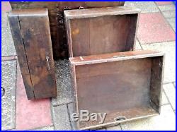 Large Antique Victorian Wooden Chest / Trunk Storage Box Coffee Table