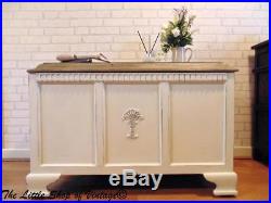 Large Blanket Box Ottoman Trunk Chest Toy Coffee Table Storage White Shabby Chic