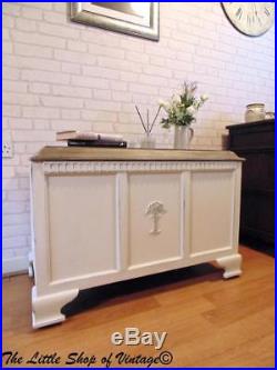 Large Blanket Box Ottoman Trunk Chest Toy Coffee Table Storage White Shabby Chic
