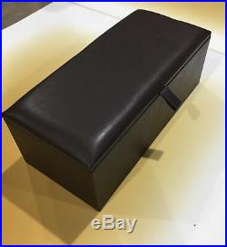 Large Brown Leather Ottoman, Toy Storage, Blanket Box And Footstool, Pouffe