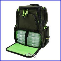 Large Capacity Fishing Tackle Bag Storage Backpack with 4 Tackle Box Unisex