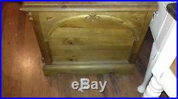 Large Carved French Solid Wood Oak Pine Chest Box Ottoman Storage Trunk Heavy