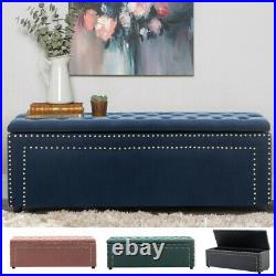 Large Chesterfield Footstool Bedroom Window Seat Ottoman Storage Box Bench Seat