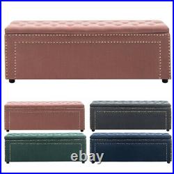 Large Chesterfield Footstool Bedroom Window Seat Ottoman Storage Box Bench Seat