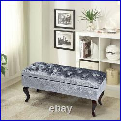 Large Chesterfield Footstool Ottoman Storage Box Window Seat Bed End Entry Bench