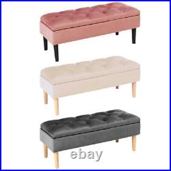 Large Chesterfield Footstool Ottoman Storage Box Window Seat Bed End Entry Bench